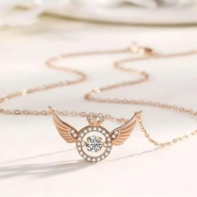 Aurelia™ | Rose Gold Wings Pendant For Women