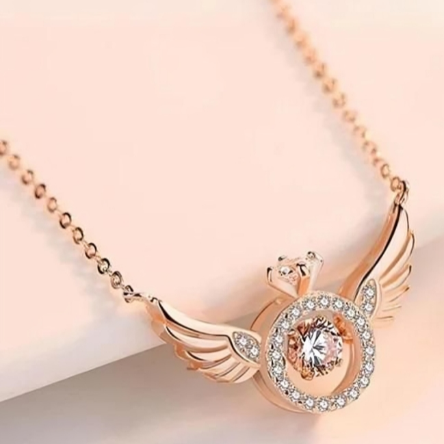Aurelia™ | Rose Gold Wings Pendant For Women
