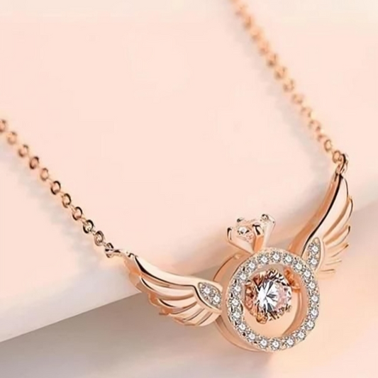 Aurelia™ | Rose Gold Wings Pendant For Women