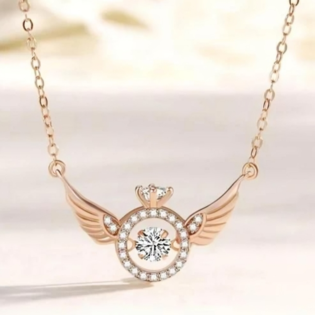 Aurelia™ | Rose Gold Wings Pendant For Women